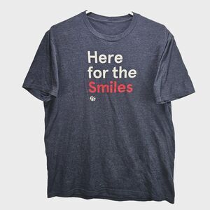 Chick-Fil-a "HERE FOR THE SMILES" Unisex Team Member Crew T-shirt Gray